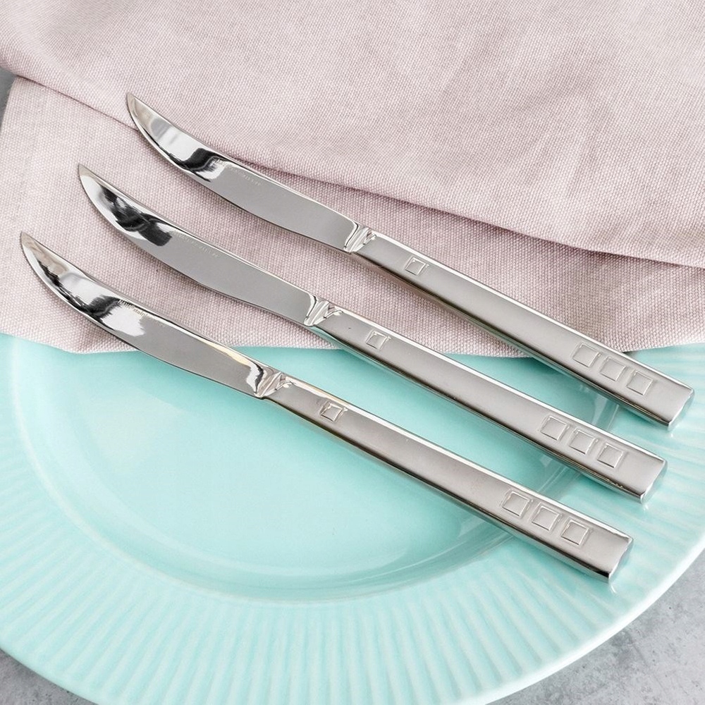 3x Noże STOŁOWE obiadowe stalowe nóż zestaw noży NAVA Harmony Stan opakowania oryginalne