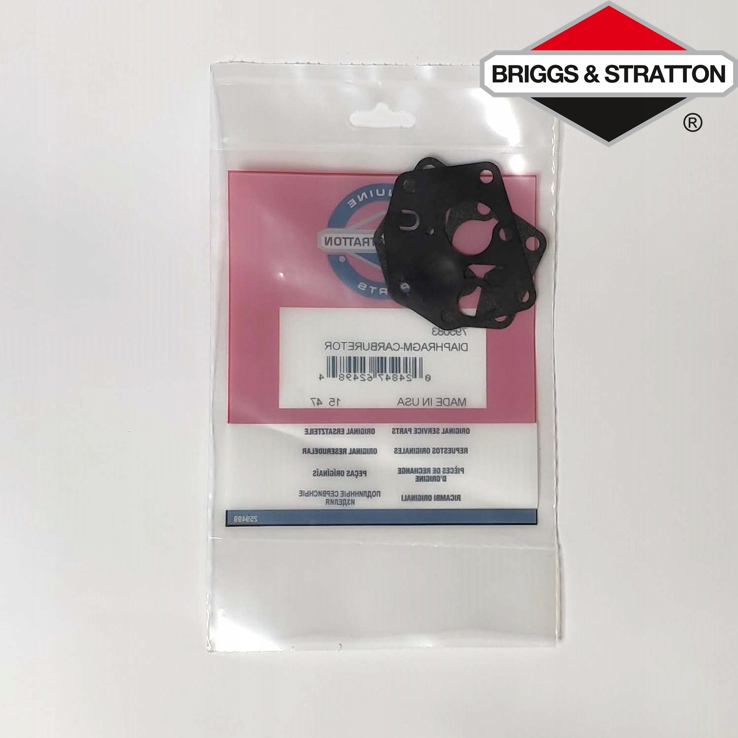 MEMBRANA USZCZELKA DO GAŹNIKA KOSIARKI B&S Marka Briggs&Stratton