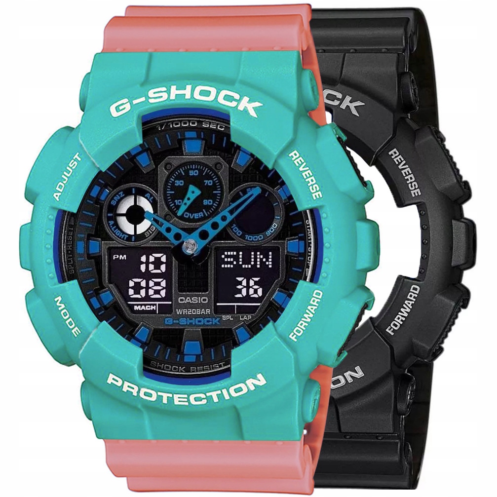 Set G-shock GA-100-1A2ER Zelená Růžová