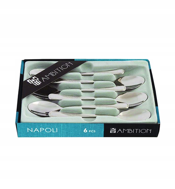 AMBITION NAPOLI ŁYŻECZKI DO KAWY 6 EL PUDEŁKO DLA 6 OSÓB Linia NAPOLI