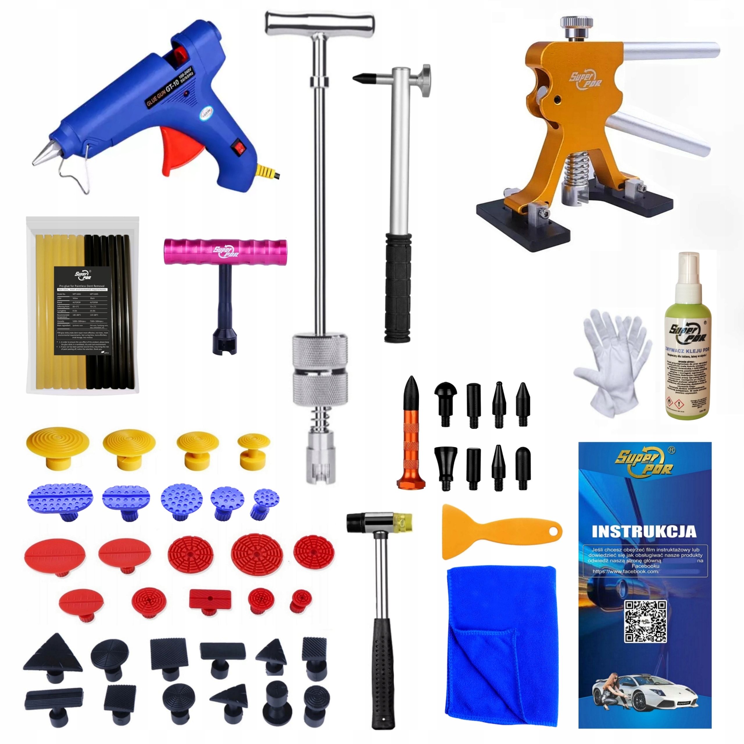 zestaw pdr usuwanie wgnieceń młotek pdr