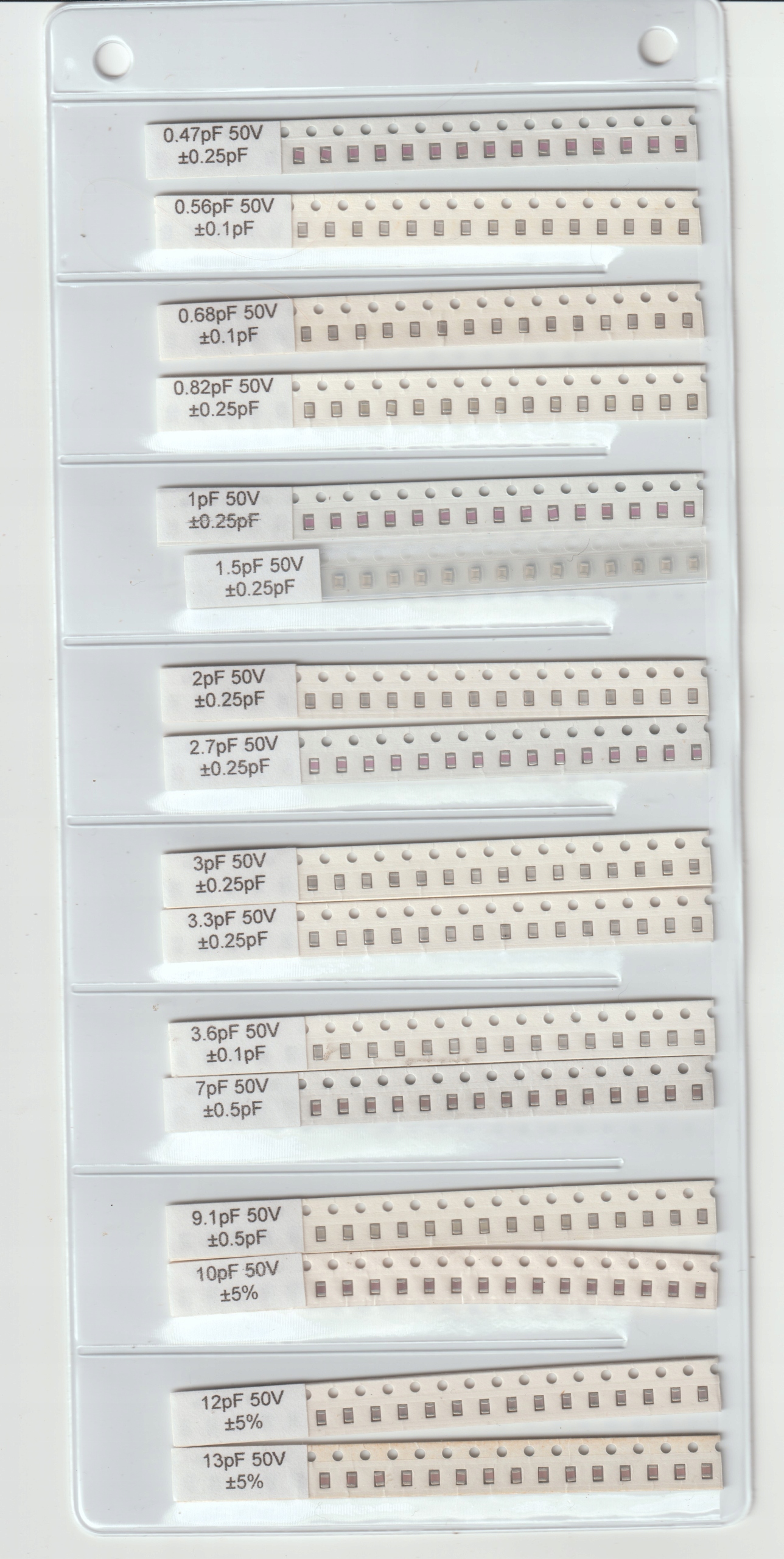 [1200szt] Zestaw kondensatorów Smd 0805 60 wartości x 20 szt
