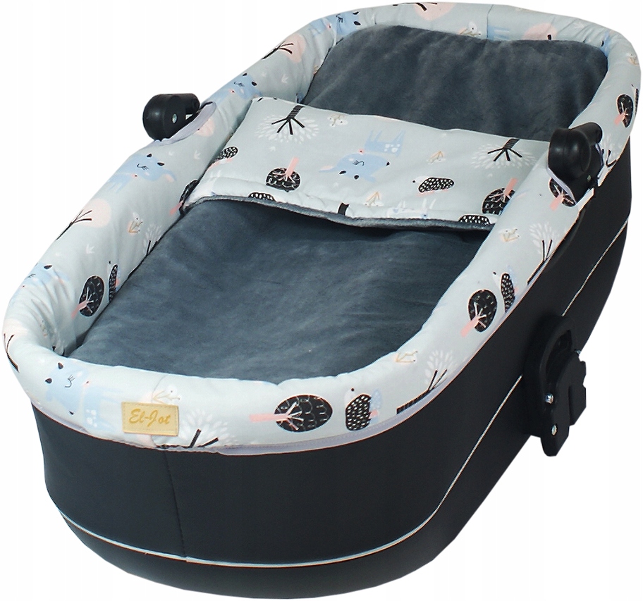 ZESTAW DO GONDOLI POŚCIEL+WKŁADKA+MATERACYK LEŚNI PRZYJACIELE/ GRAFIT