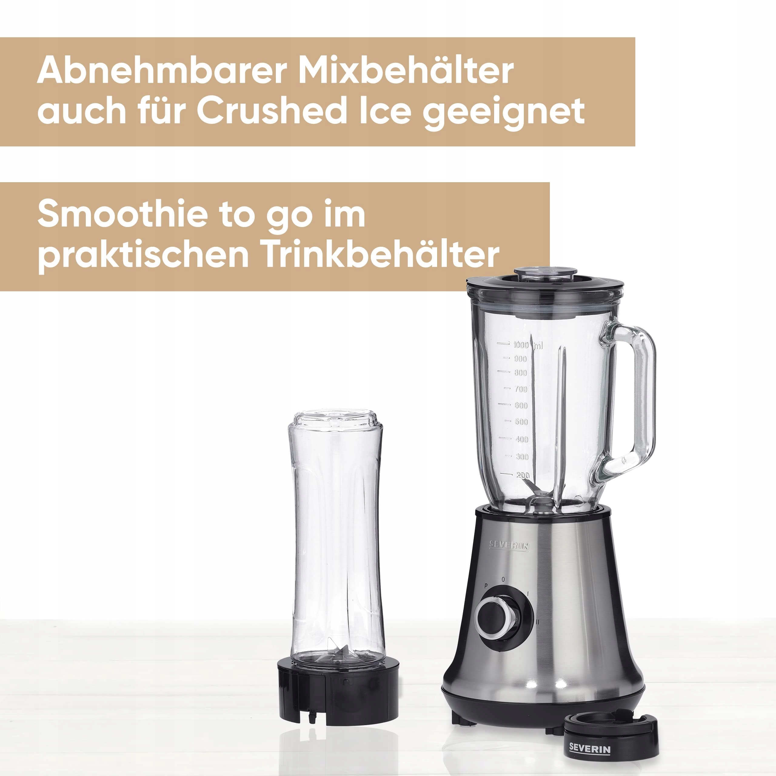 SEVERIN Mikser Kuchenny 2w1 Blender Kielichowy 500W Stal Nierdzewna — miniatura 4