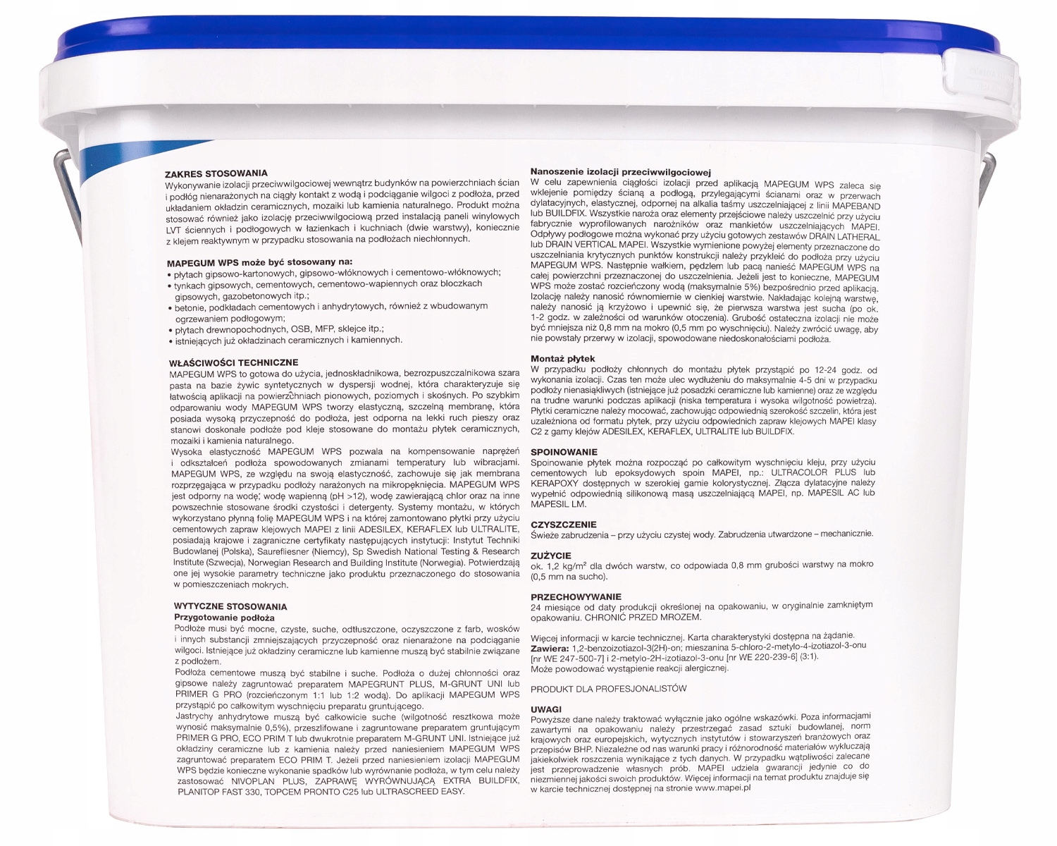 Hydroizolacja Płynna folia MAPEI Mapegum WPS 10kg Kod producenta 21141