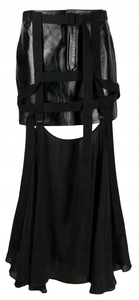 032c Leather Harness Midi Sukně Sukně vel.