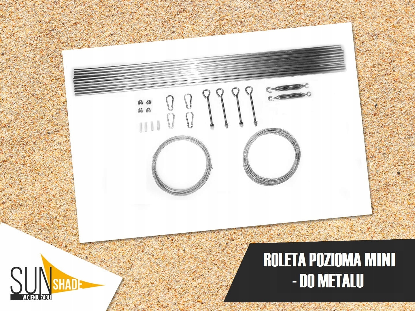 ZESTAW DO MONTAŻU ZEWNĘTRZNYCH ROLET RZYMSKICH POZIOMYCH DO METALU - MINI