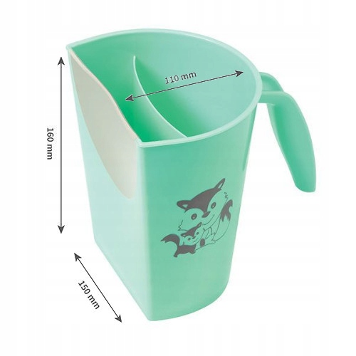 BABYONO KUBEK DO MYCIA GŁOWY SPŁUKIWANIA WŁOSÓW WODĄ KĄPIELI DLA DZIECI 242 Kolor Odcienie zieleni