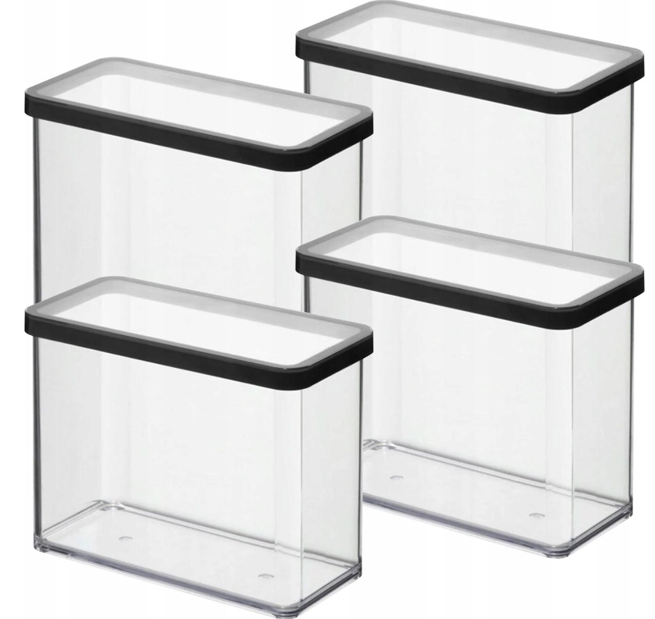 Rotho Sada 4 Dóz Na Potraviny, Sypké Suroviny 2,1L Černá Loft