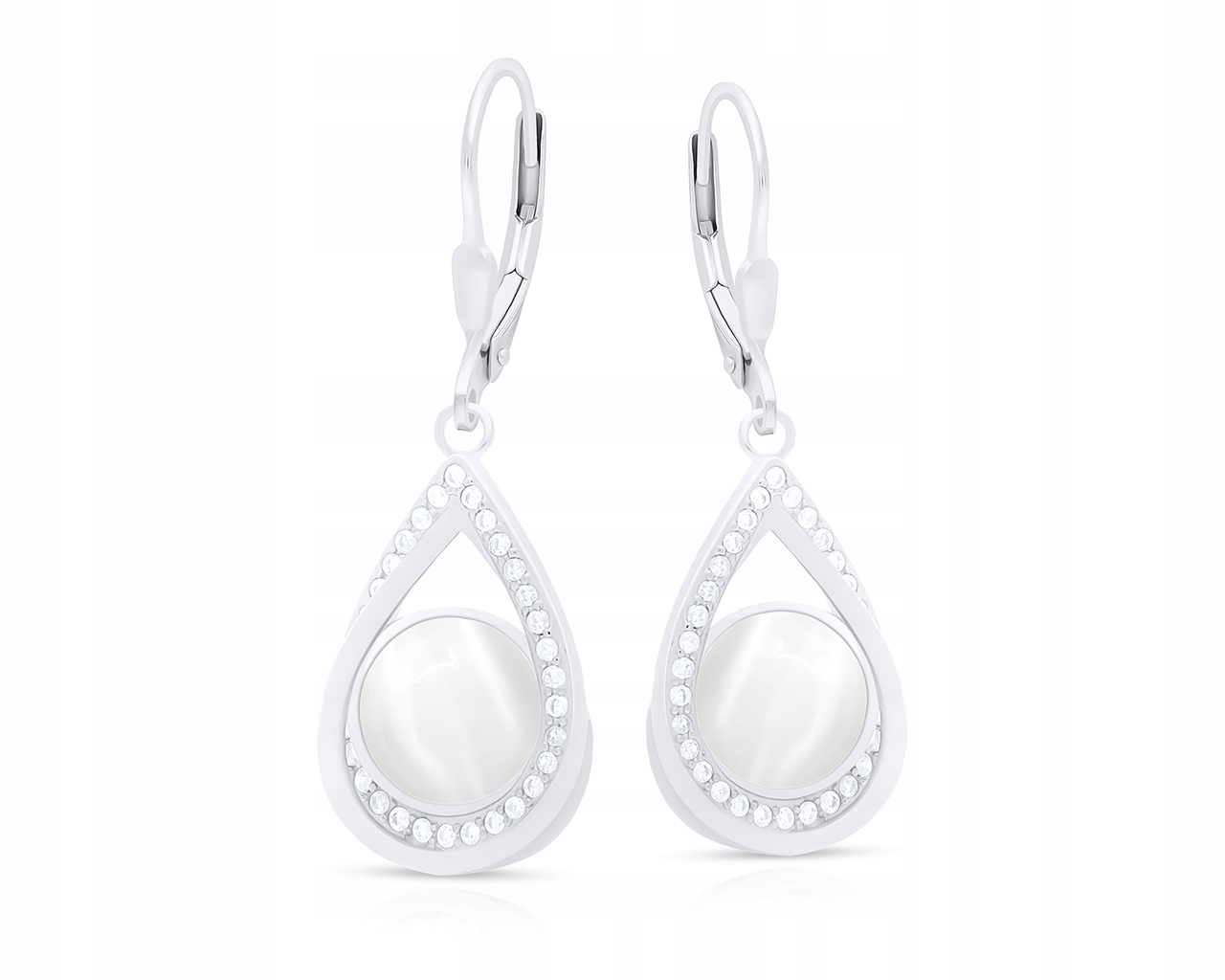 Dámské Stříbrné Náušnice s tygřím okem a Zirkony ryzost 925