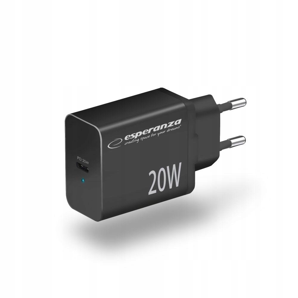 Esperanza Ładowarka Sieciowa 20W Usb-c Pd Czarna EZC104K