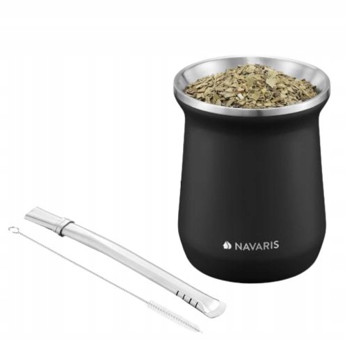Matero Do Yerba Mate Hrnek Brčko Bombilla Set 300ml Black Příslušenství