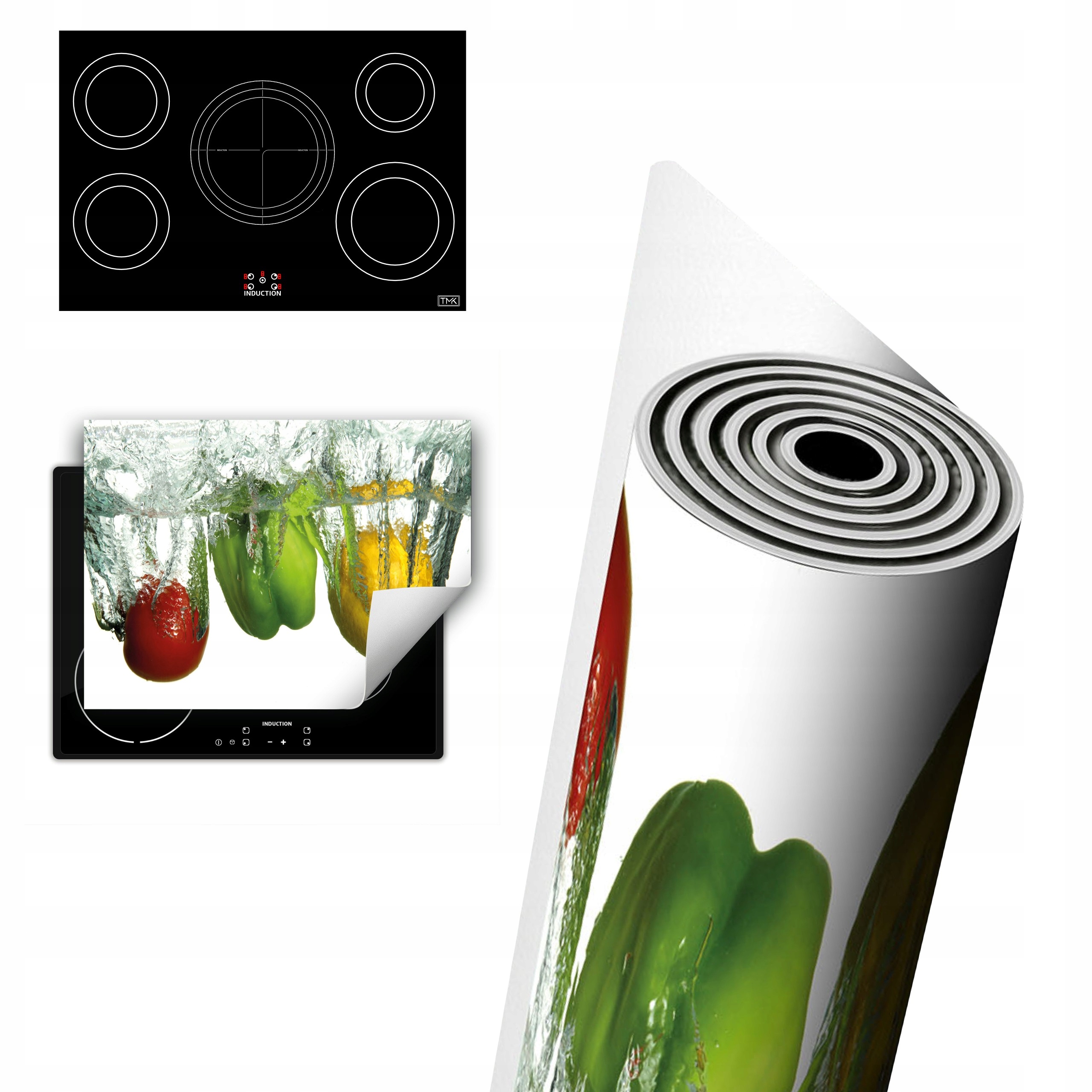 Vinylová Ochrana Na Indukci Pracovní Deska 80x52 Voda paprika