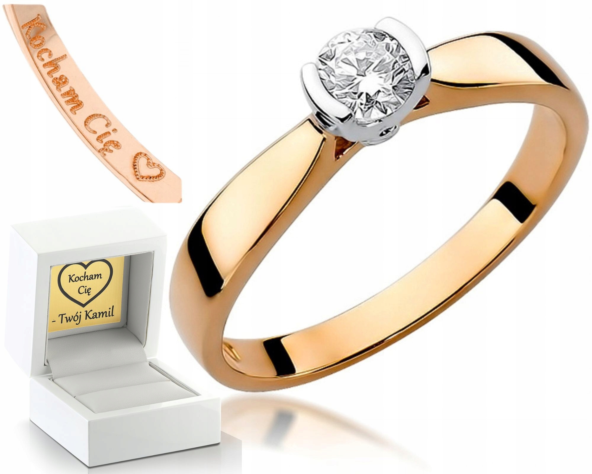 Růžové Zlato Klasický Prstýnek Brylant 0,25CT