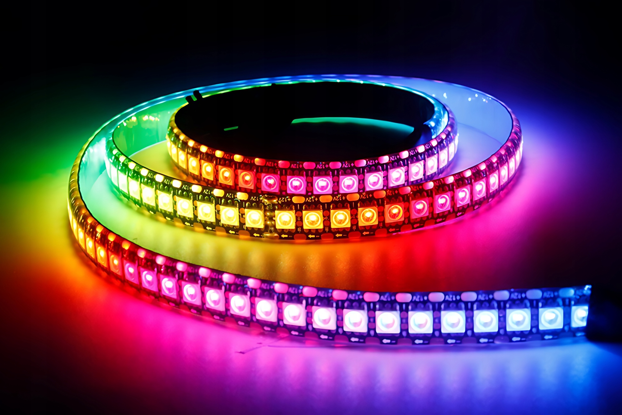 Digitální Led pásek Rgb WS2812 Smd 5050 Wled tekoucí Rgbic 144 LED/m 5V délka 5 m