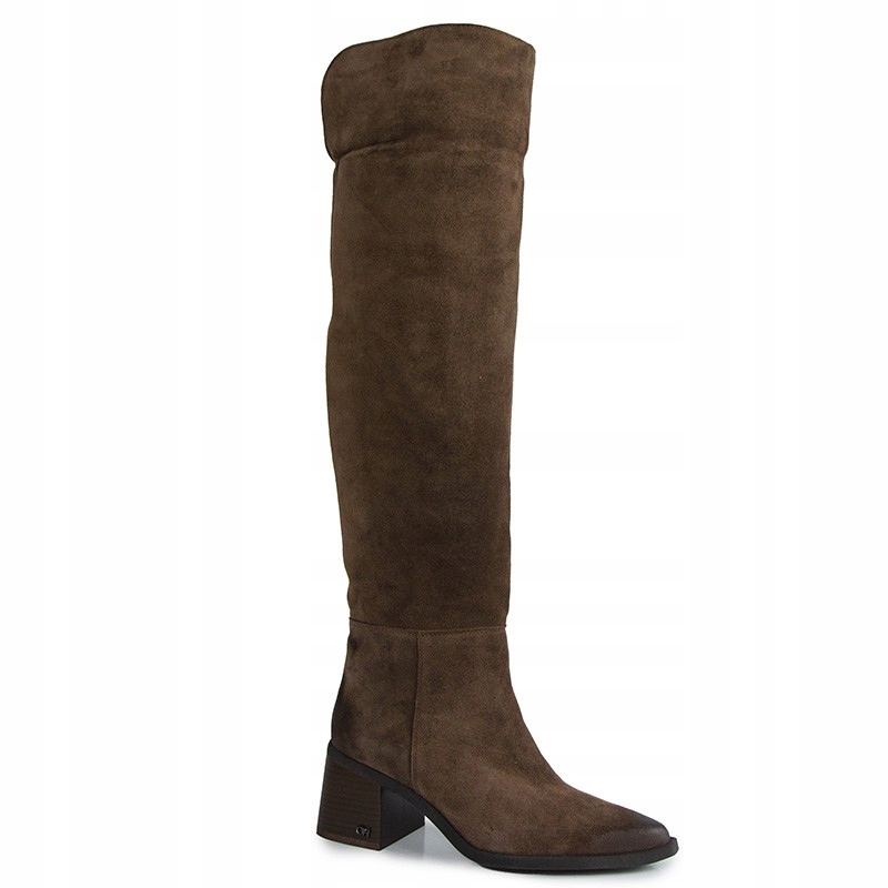 Chebello 4822 Hnědé Kožené Kozačky 36