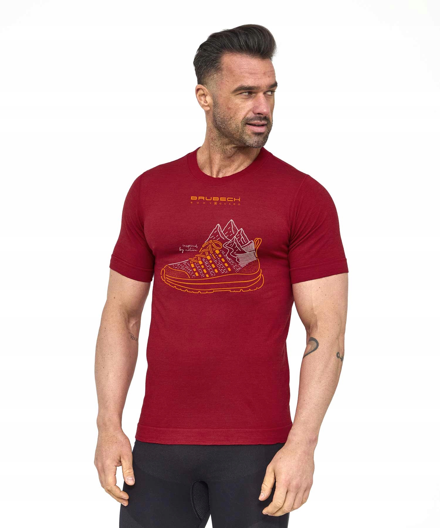 Trekkingowa Podoszulka męska z merino z merynosa Brubeck Outdoor Red L