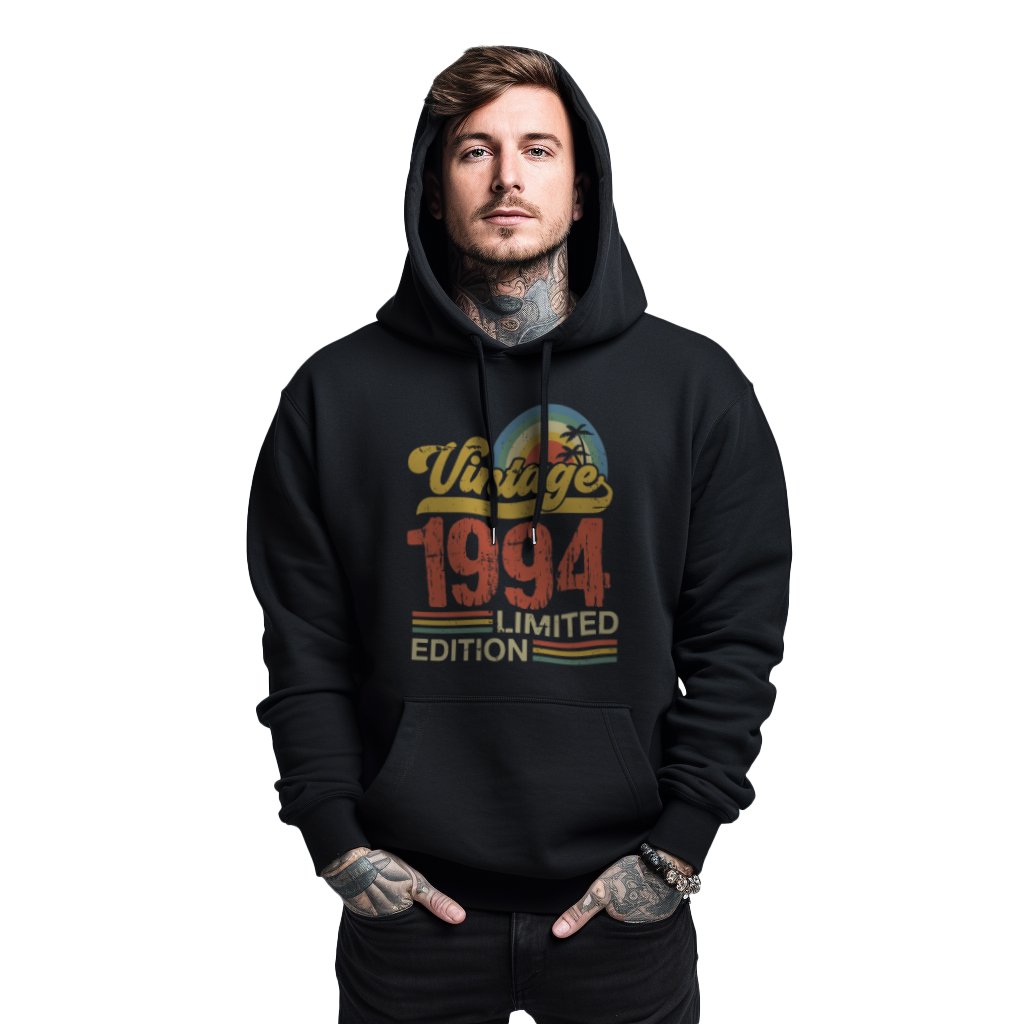 Mikina černá pánská s kapucí s potiskem dárek k narozeninám, rok výroby Vintage 1994