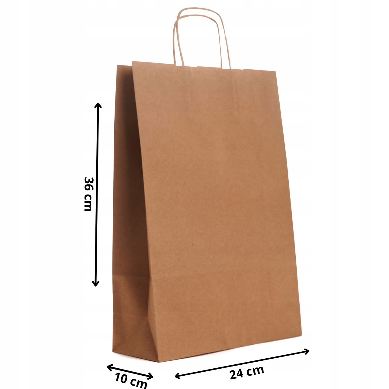 TORBA PAPIEROWA TORBY a4 na prezenty BRĄZ EKO do sklepu 24x10x36 cm 10 szt Marka Torby Pro