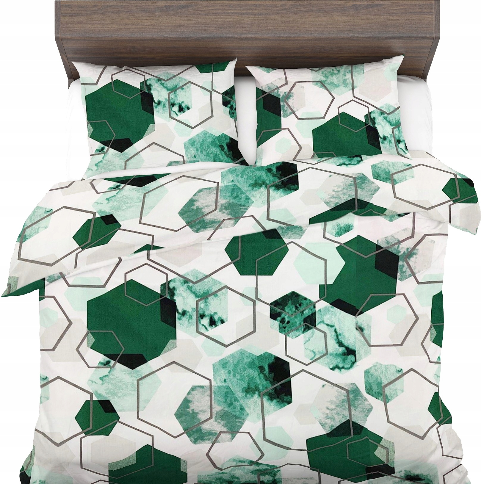 Povlečení antialergické 220x200+2x50x70 Přírodní Bavlna Geometrie