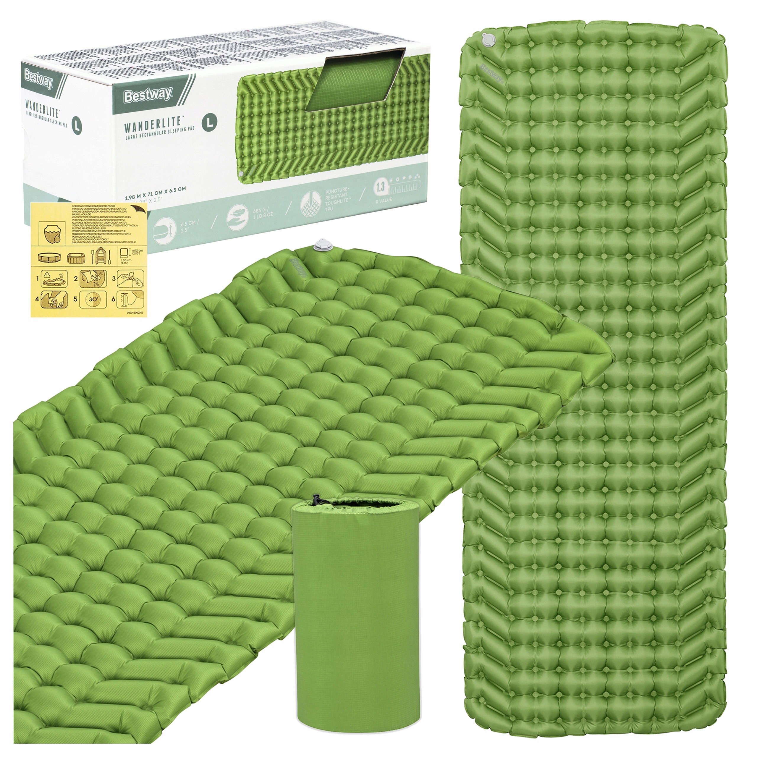Jednolůžková Matrace Bestway 198 x 71 x 6,5 cm zelená