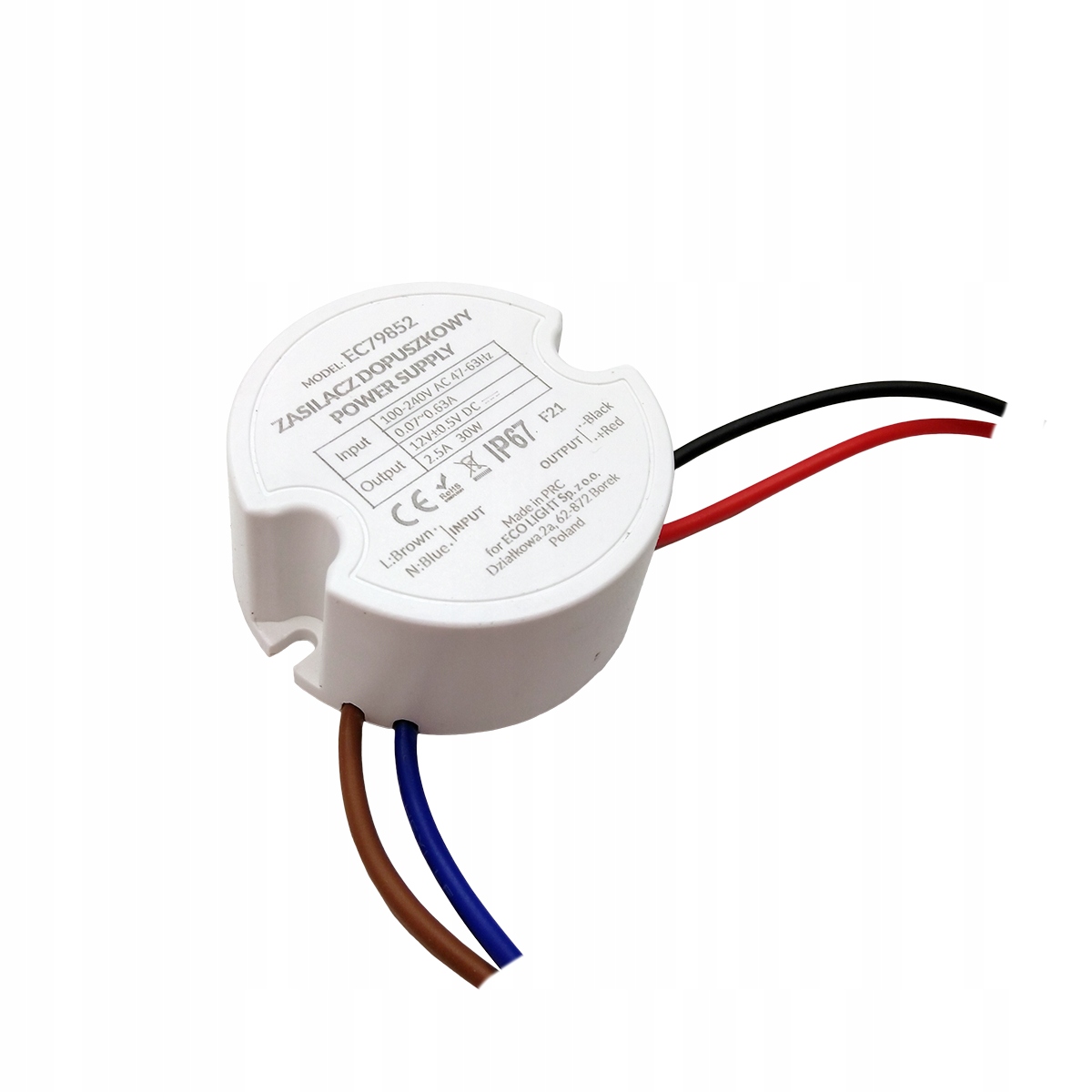 

Zasilacz Hermetyczny Dopuszkowy Led IP67 30W 12V