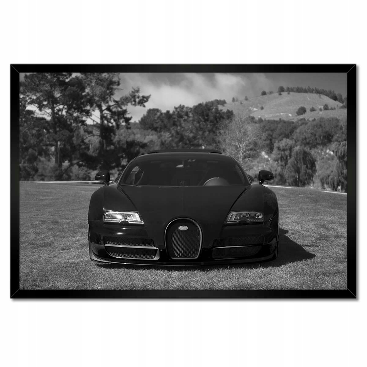 Plakáty v rámu 60x40 Černé Bugatti Auto