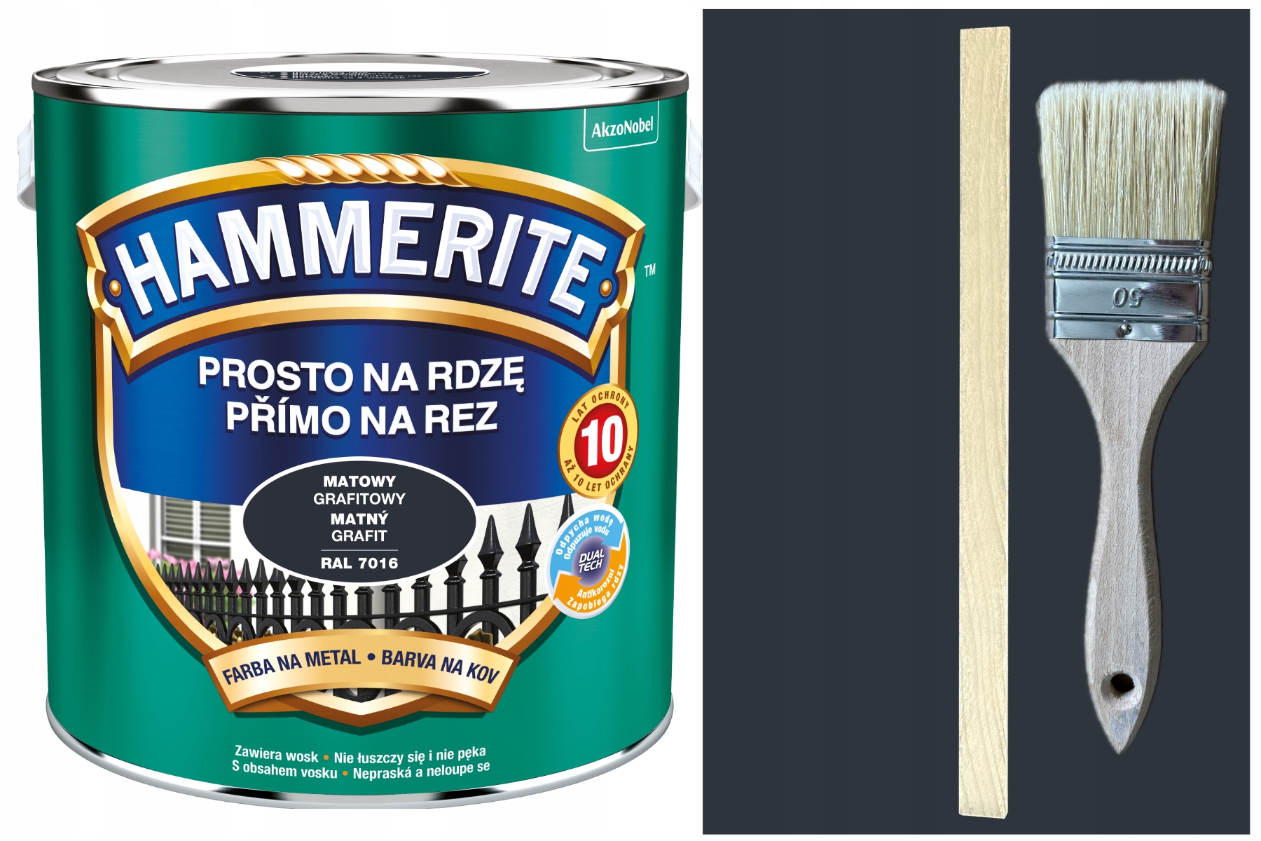 Wydajna Farba do Metalu Drewna Antykorozyjna Na Rdzę Mat 2,5L Gratisy!