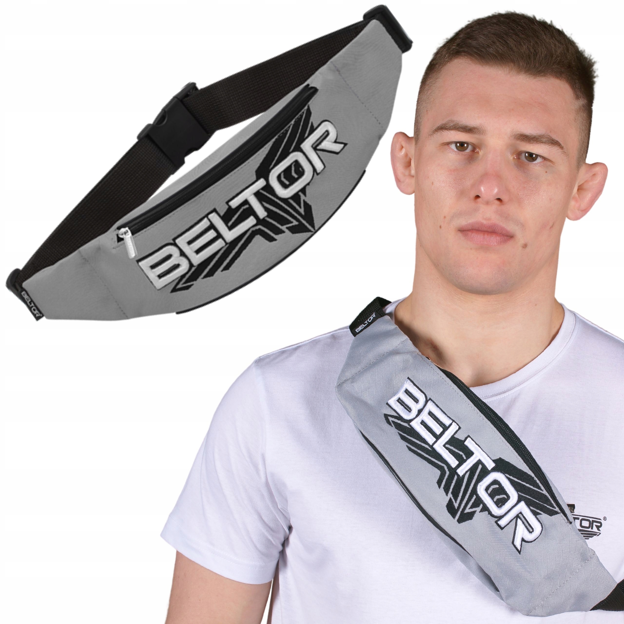 BELTOR SASZETKA NERKA BIODROWA SPORTOWA RAZOR GREY TOREBKA NA SUWAK