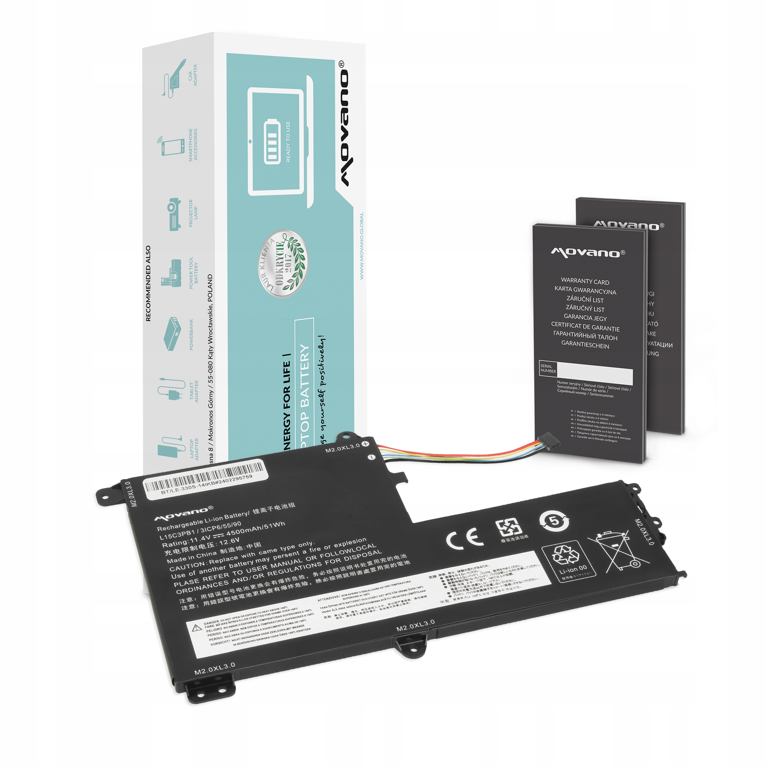 Bateria Movano do Lenovo ThinkPad T570 T580 P51s P52s wewnętrzna