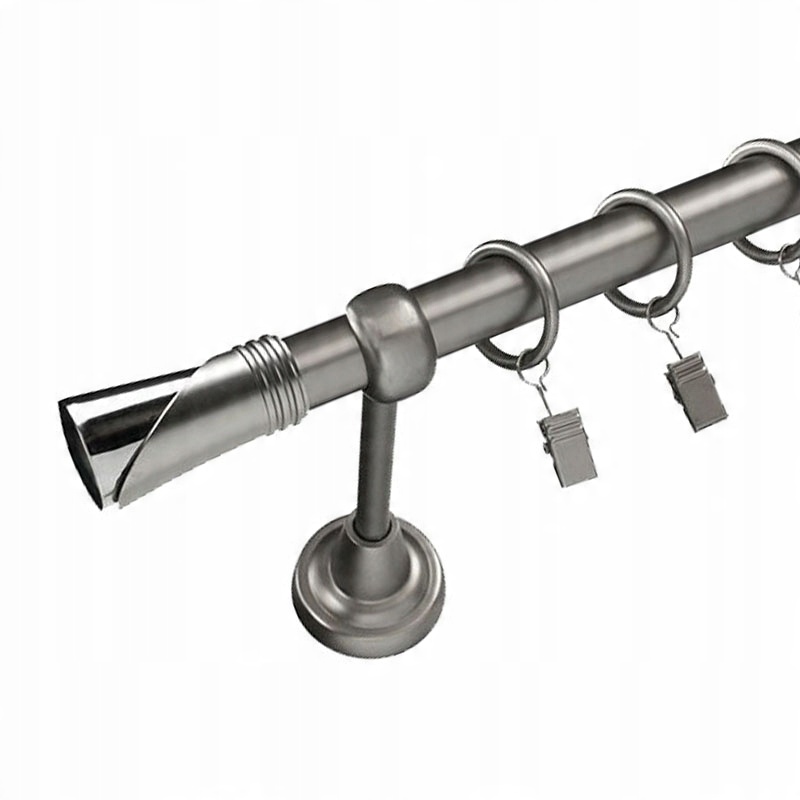 

Metalowy ścienny Karnisz 190 cm 19 mm z żabkami