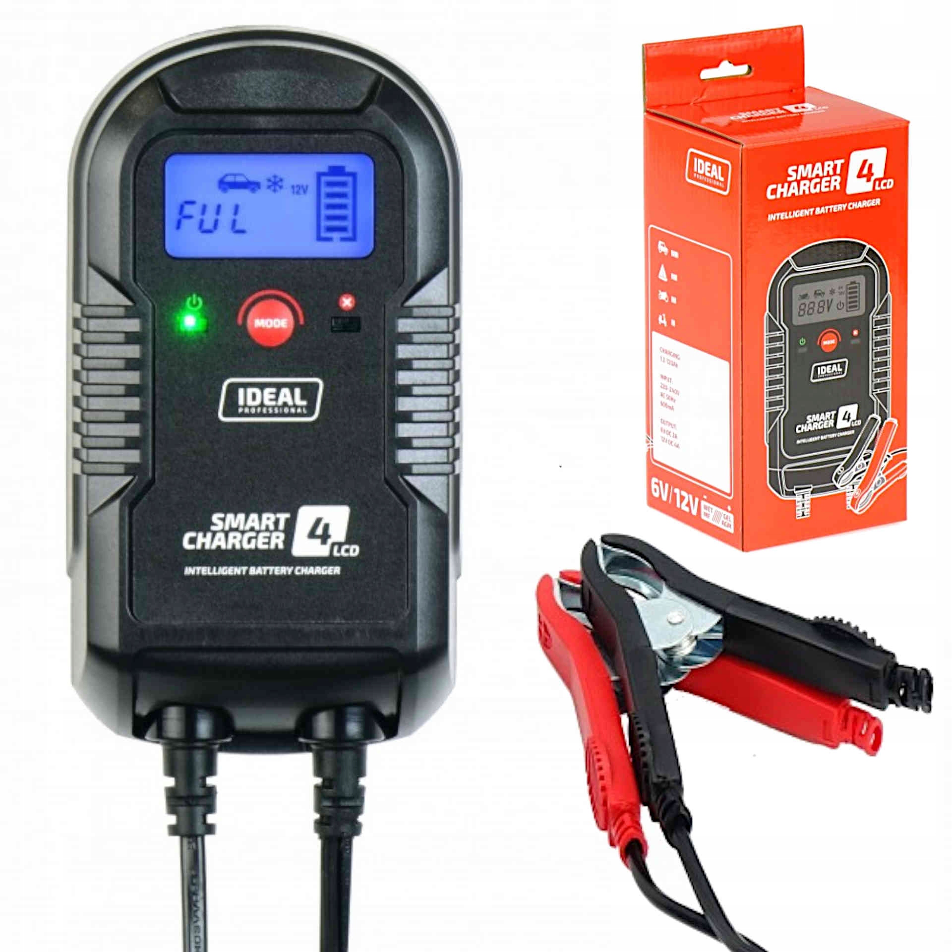 IDEAL SMART CHARGER 4 LCD Prostownik Do Ładowania 4A 6/12V
