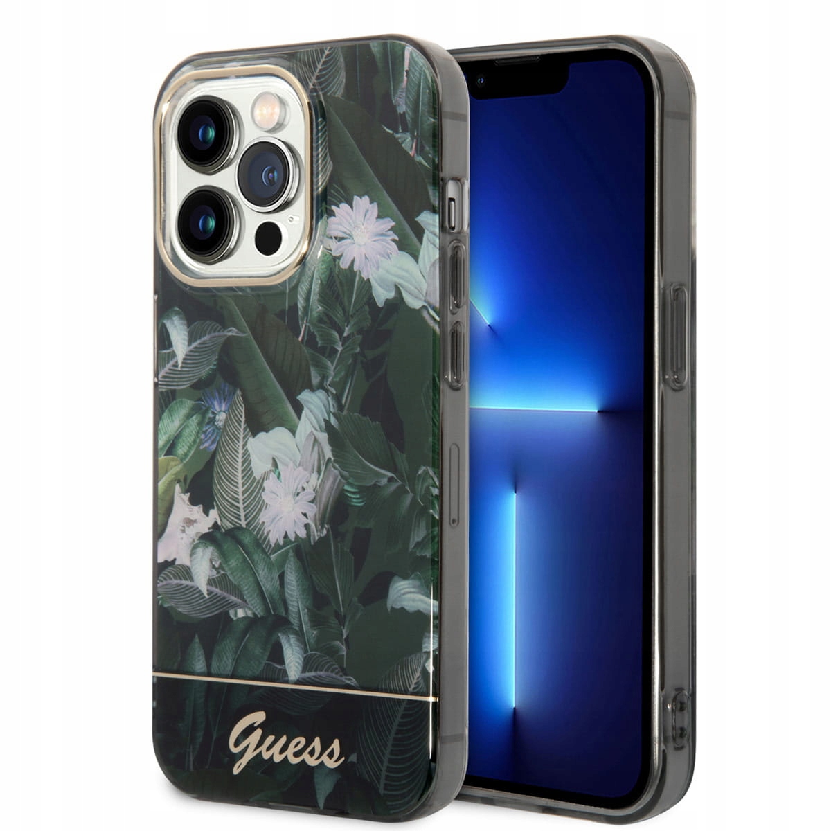 Etui Guess Jungle Collection na iPhone 14 Pro zielone Guess