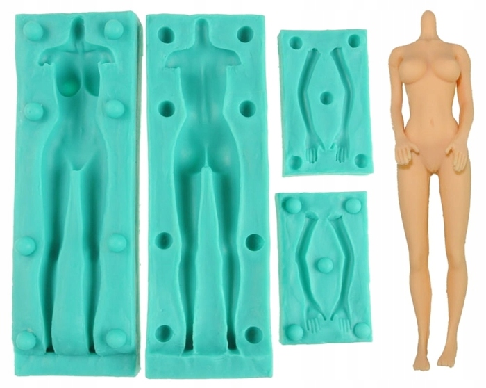 Levně Silikonová forma na cukrovou hmotu 3D Žena Trup Nohy Ruce