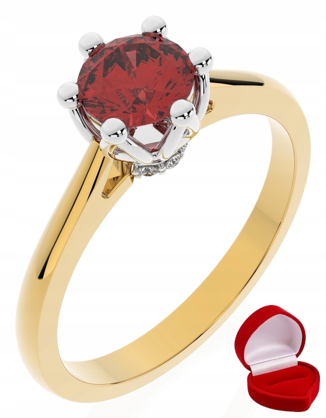 Zlatý Prstýnek 585 14k Rubín 0,50 ct Krabička R13