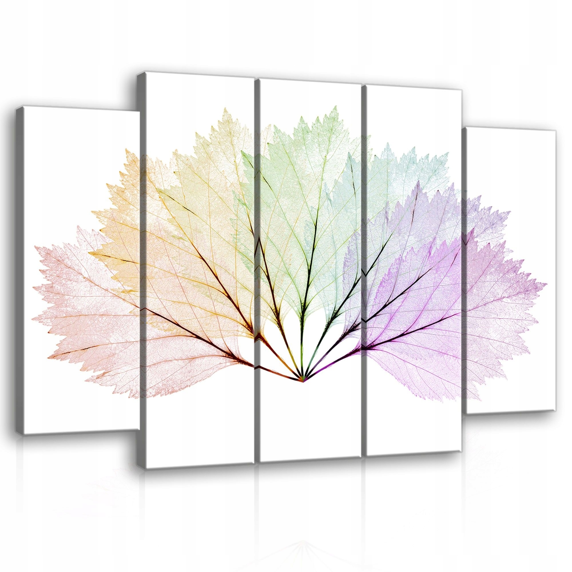 Obraz 150x100 modulárne skeletové listy vlasce gradient pastely abstrakcia