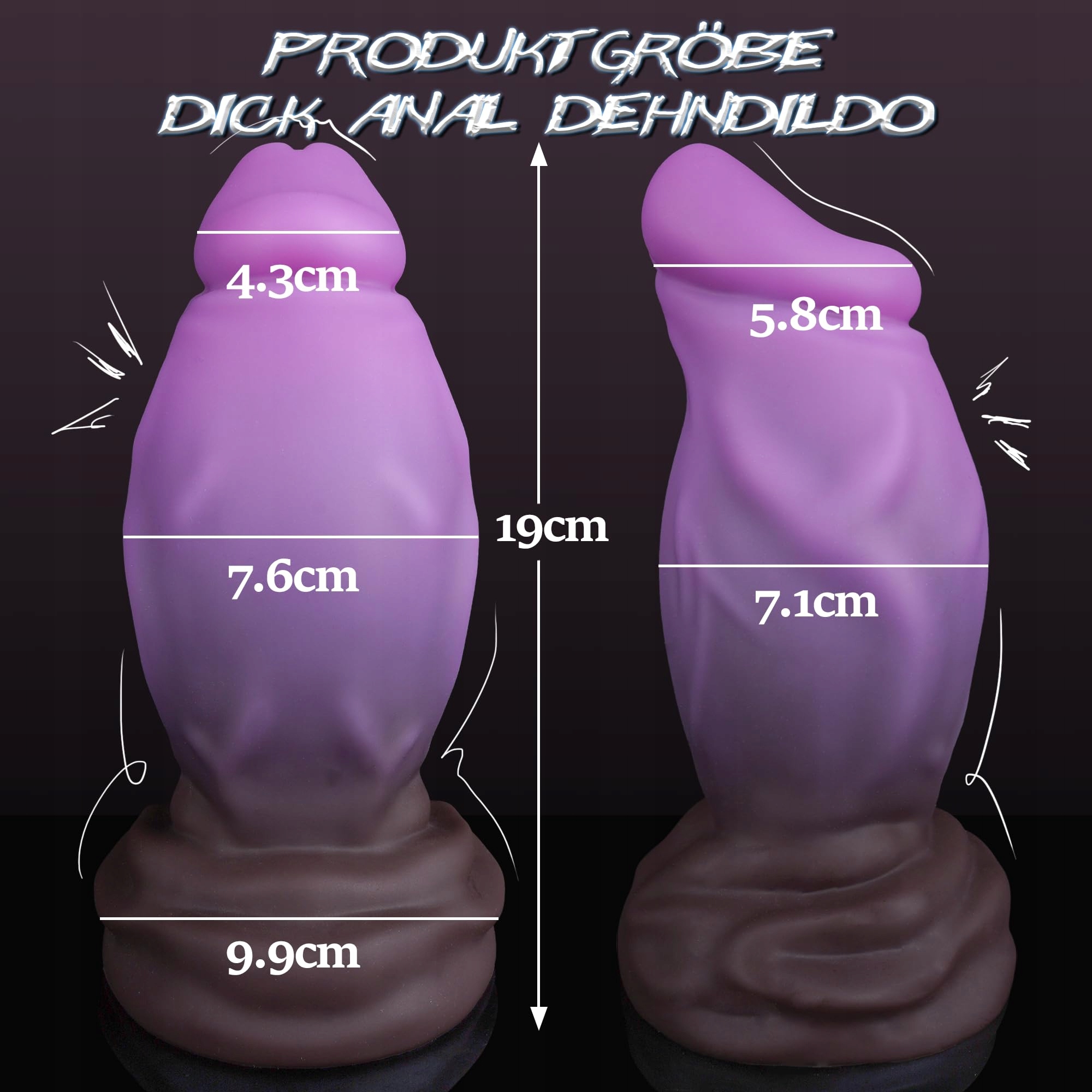 FANTASY XXL Korek Analny Dla Mężczyzn i Kobiet 7.62cm Duży Dildo Analny — miniatura 2