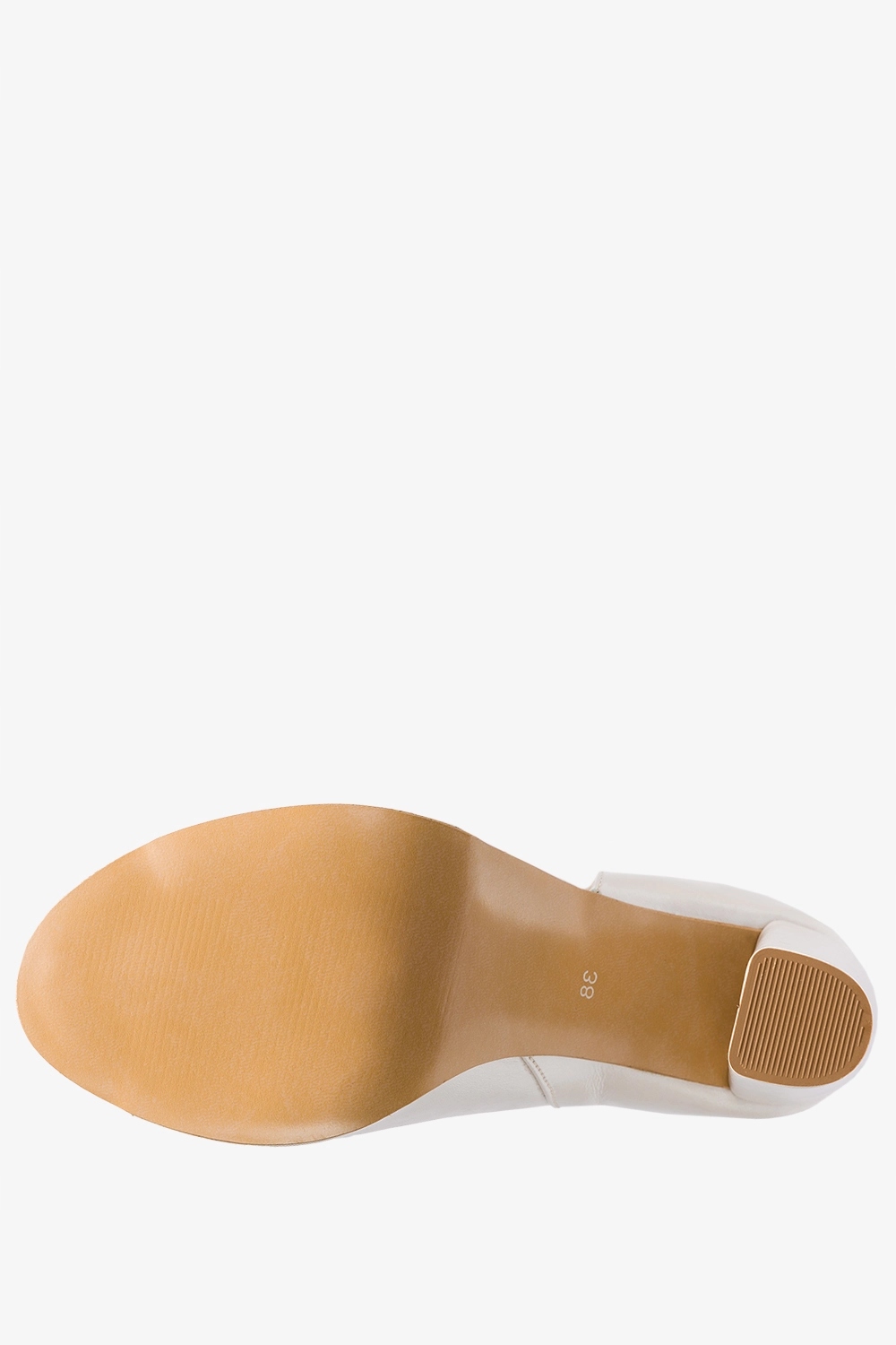 BEŻOWE CZÓŁENKA SKÓRZANE DAMSKIE NA OBCASIE SŁUPKU PERŁOWE ELEGANCKIE r 38 Długość wkładki 24.5 cm