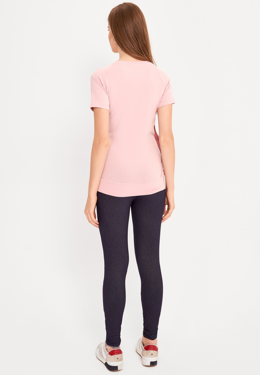 KOSZULKA CIĄŻOWA DO KARMIENIA PUDROWY RÓŻ M Rozmiar M