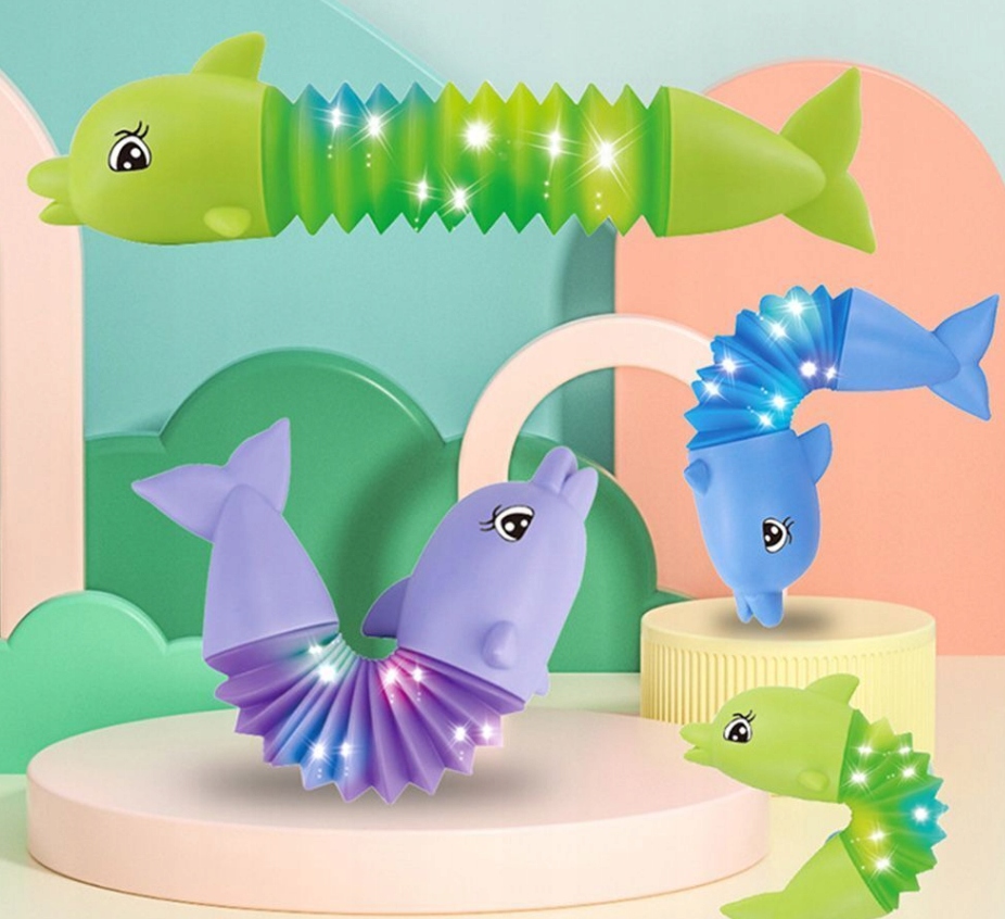 GĄSIENICA SENSORYCZNA ANTYSTRESOWA, DELFIN, LED Rodzaj gniotki