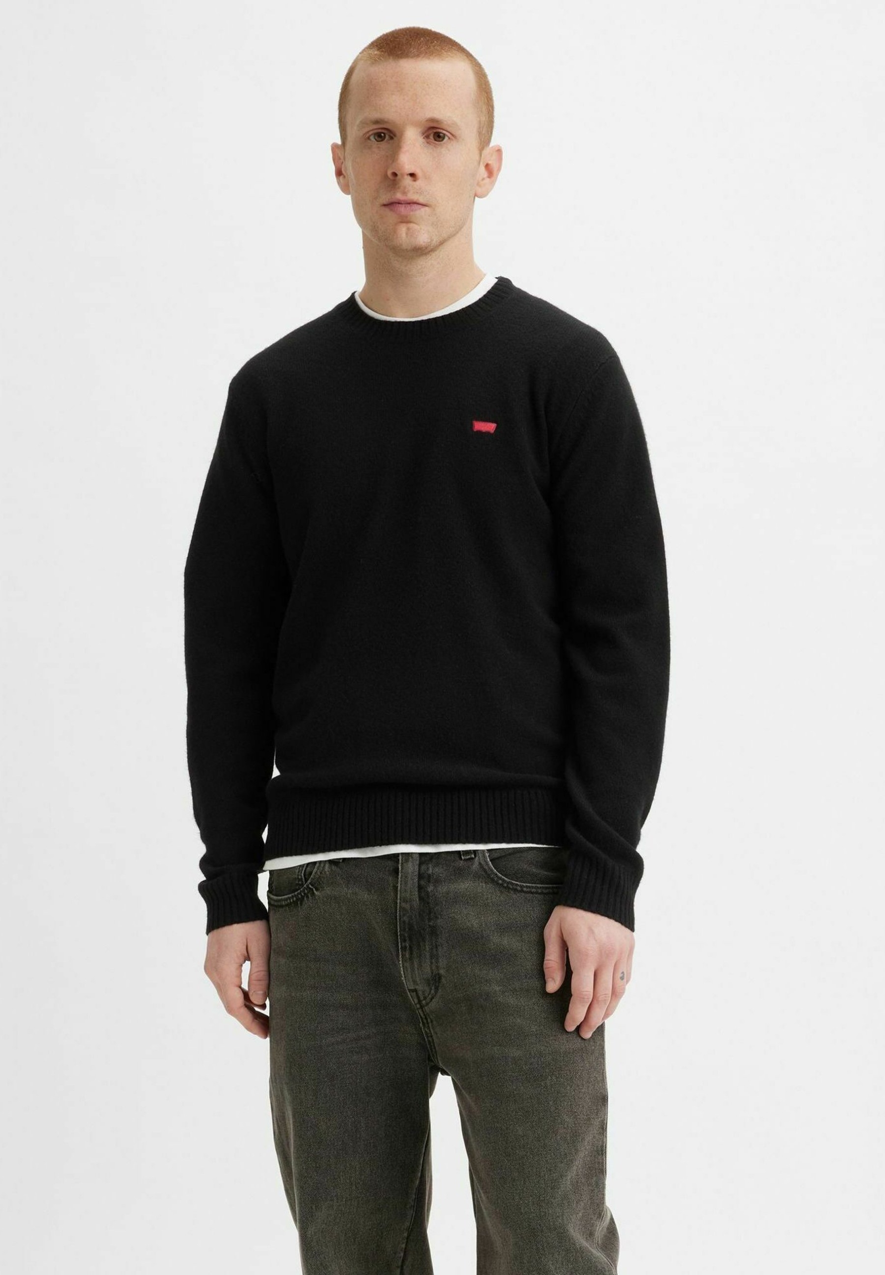 Levis Černý Pánský Svetr S Kulatým Výstřihem Z Vlny XL 7CA