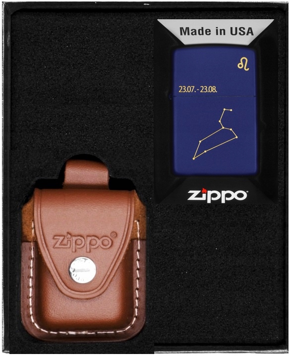 Sada Zippo Zapalovač Zodiac Leo Design Lev Dárkový No2