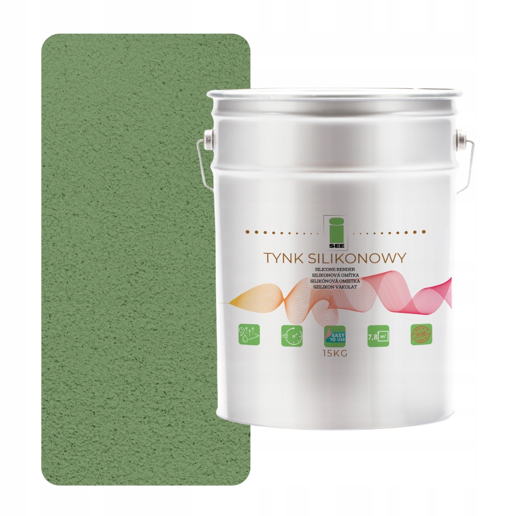 Vnější Silikonová Fasádní Omítka Olivově Zelená 1.0 MM Premium 15 Kg