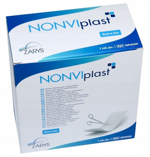 

Plaster NONVIplast 6cm/5m włókninowy z opatrunkiem