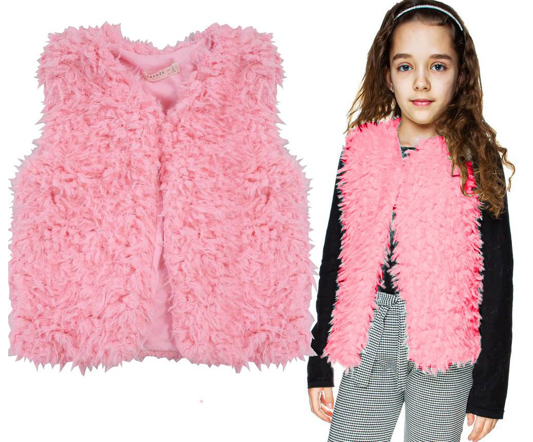 МОДЕЛЬ БЕЗ РУКАВОВ МЕХОВОЙ ЖИЛЕТ МОХНАТЫЙ МИШКА 104 J187A