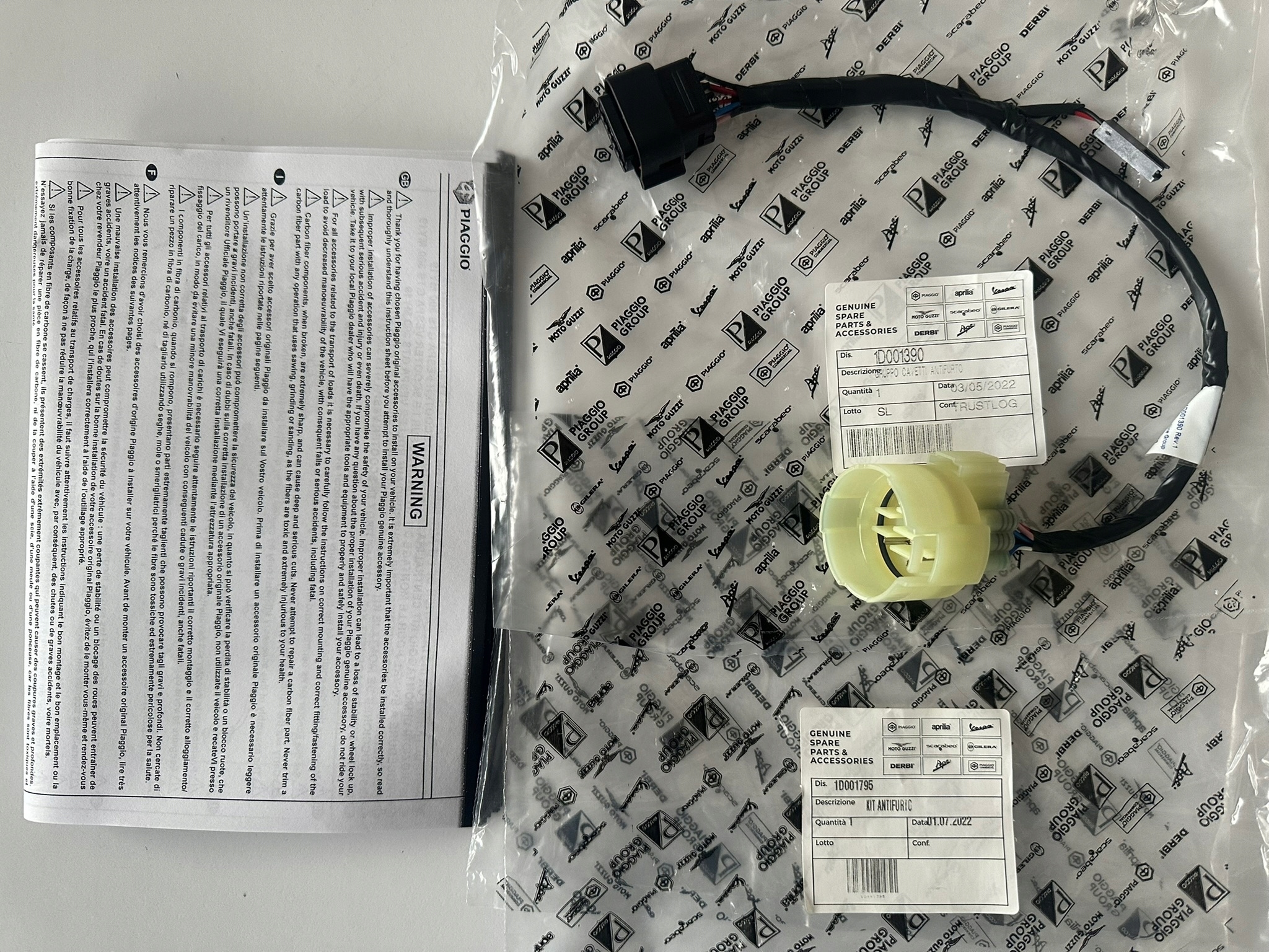 Piaggio Vespa E4 – montážna sada alarmu 300 400 Hpe