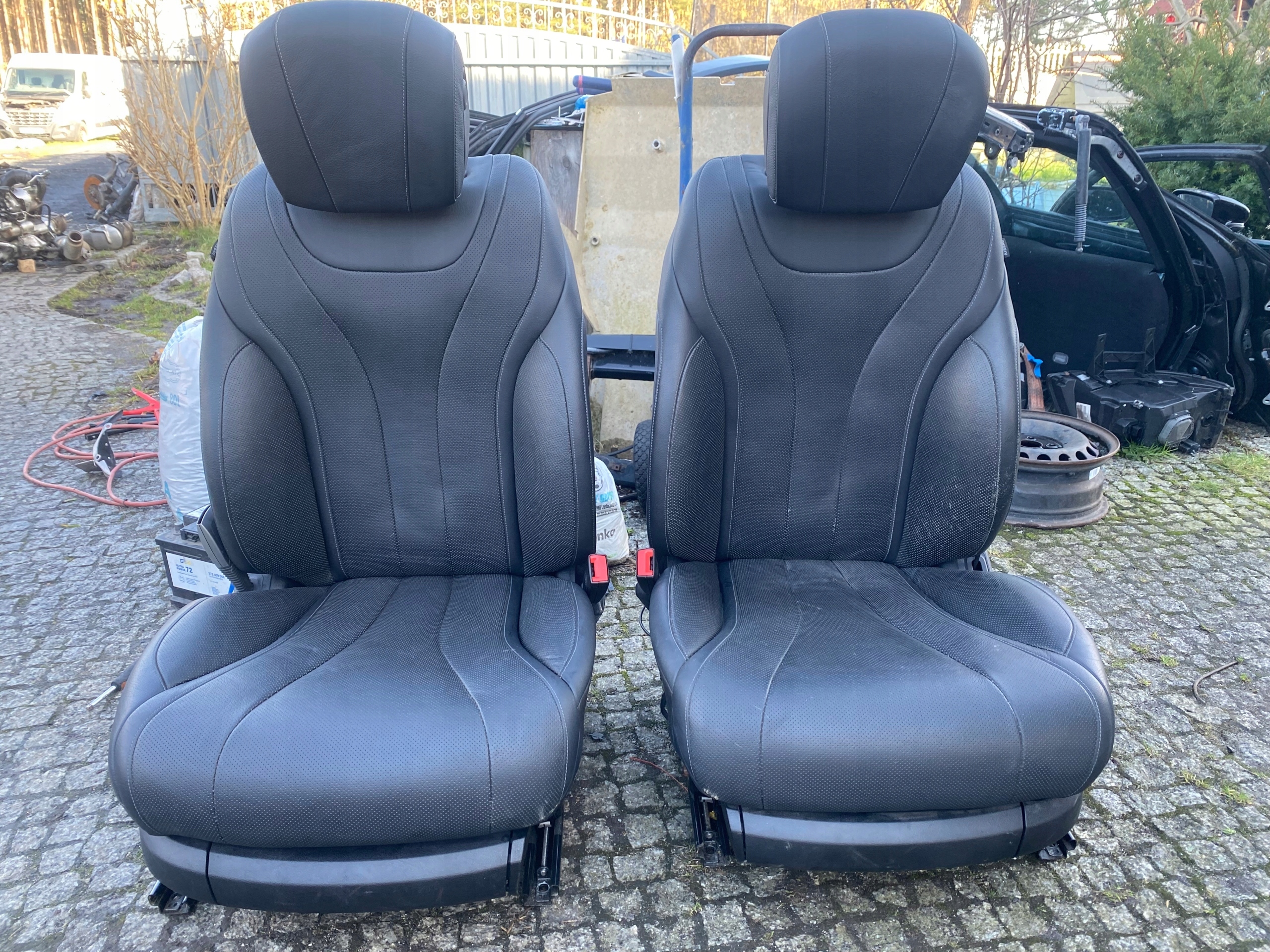 FOTELE KANAPA CZARNE SKÓRA WNĘTRZE KOMPLET MERCEDES S-KLASA W222