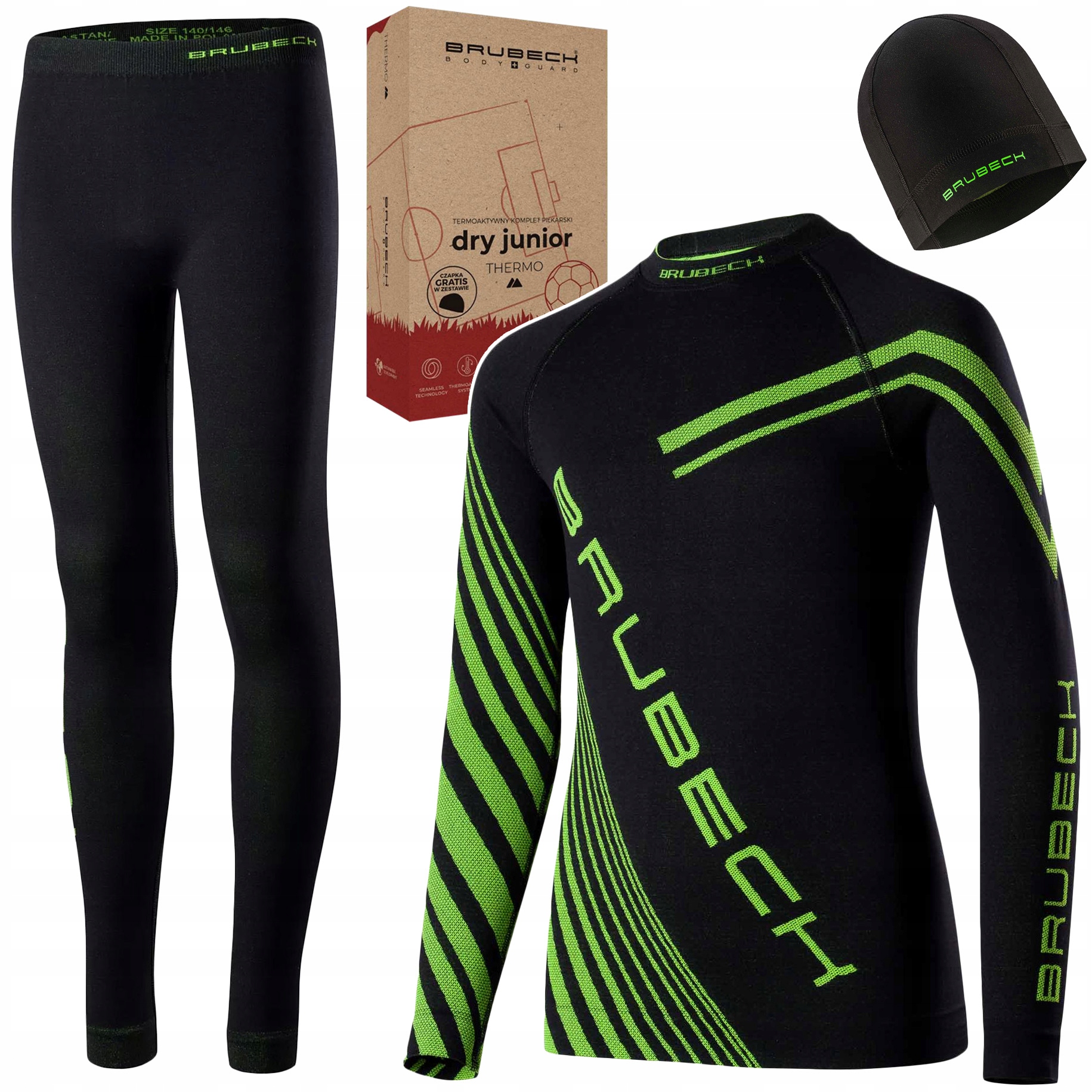 Brubeck Dry Junior Komplet Termoaktywny Piłkarski Dziecięcy 164/170