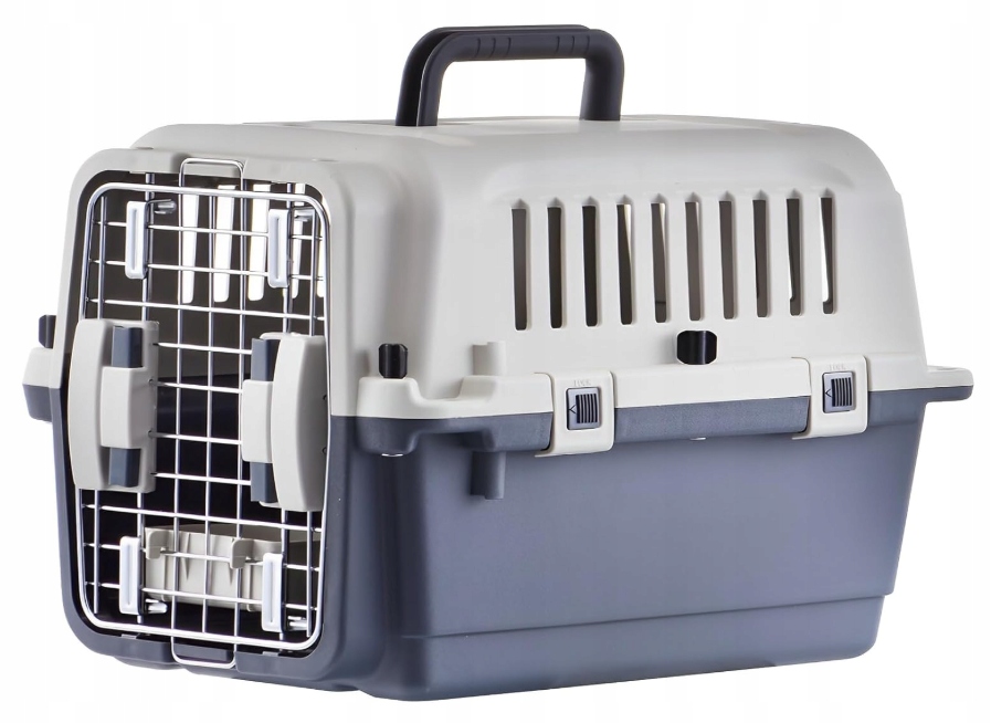 Levně Přepravka pro psa Karlie bílá, šedá L 60 cm x 40 cm 40 cm