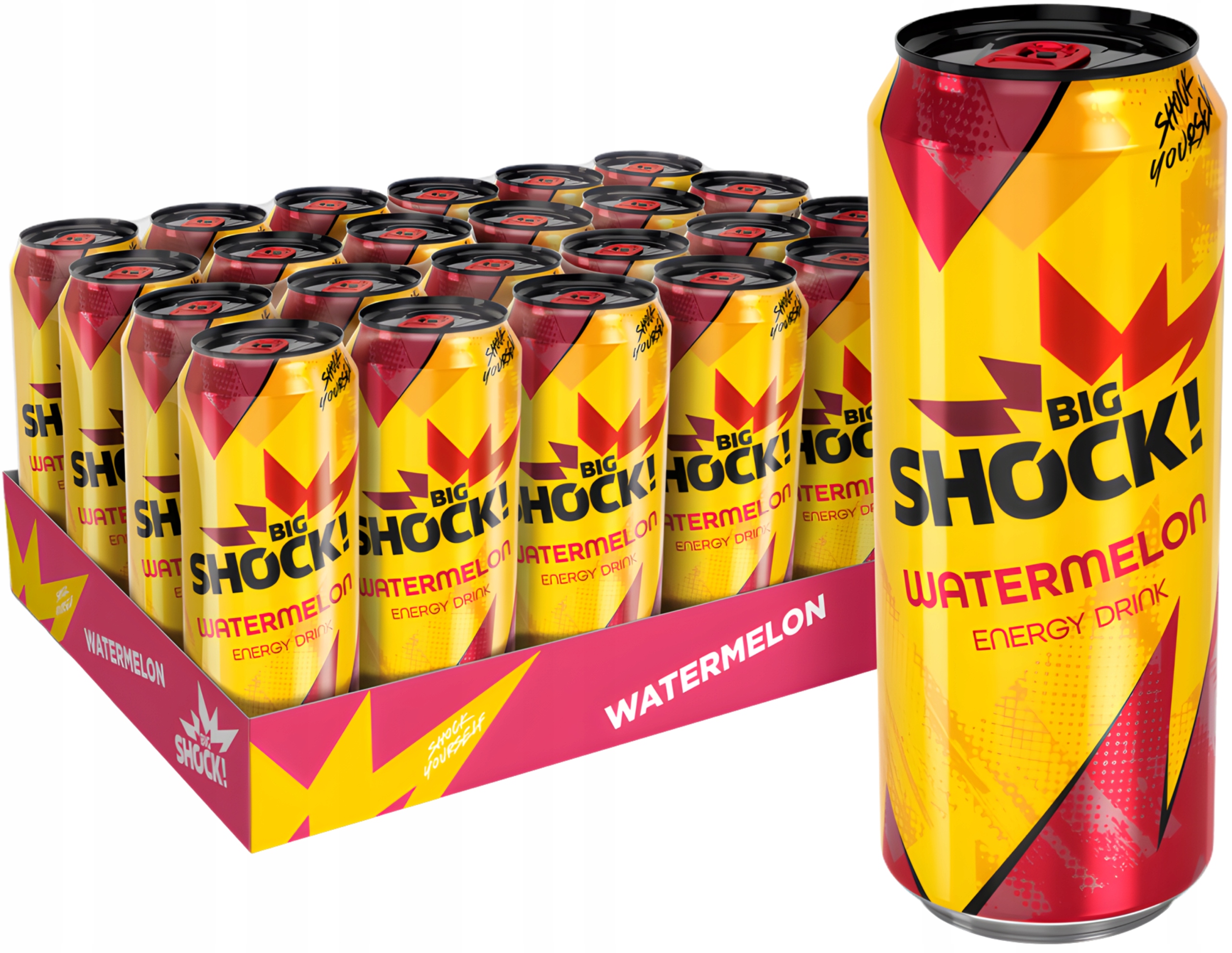 Levně Big Shock! Watermelon energetický nápoj sycený 24×0,5l